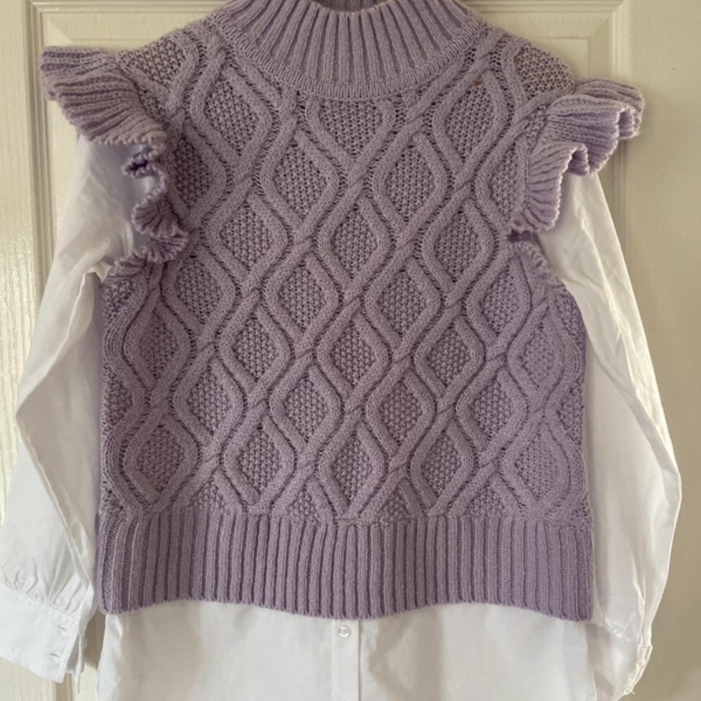 Tu Layered Lilac Shirt Jumper Size Medium